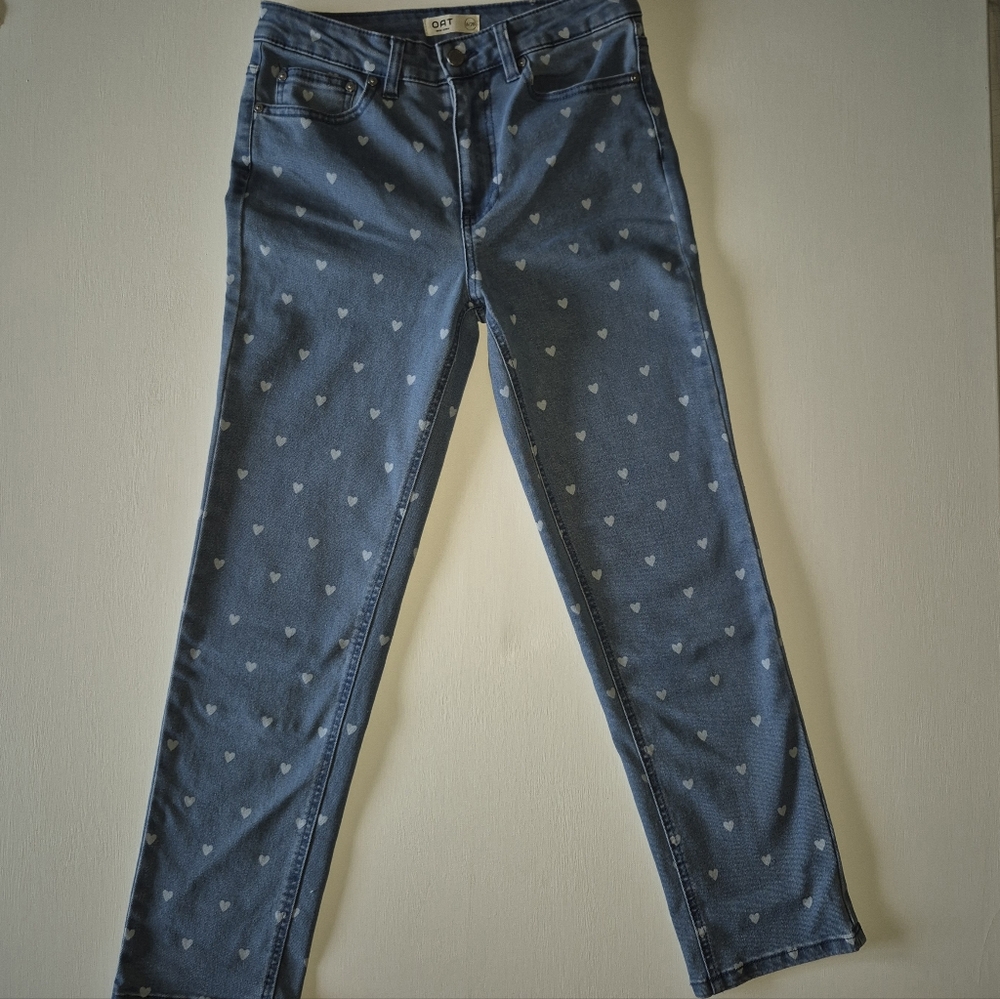 *Add-on* Blue Heart Print Women's Jeans Oat *$16*